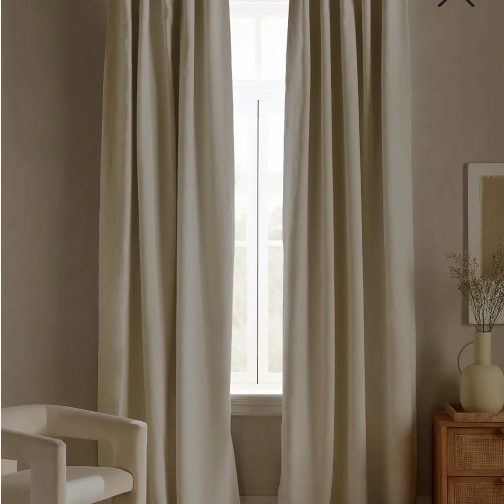 BRAND NEW QUINCE European Linen True Blackout Curtain 48x120 48 x 120 Ivory